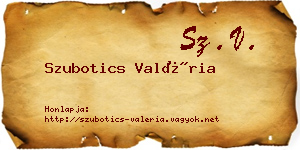 Szubotics Valéria névjegykártya